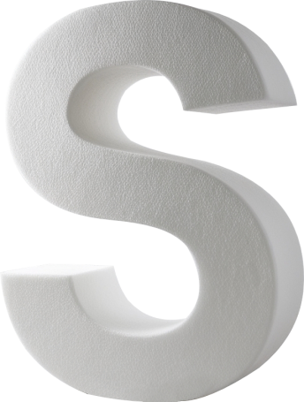3D písmo vyřezané z polystyrenu